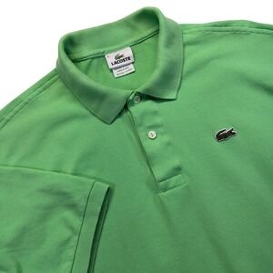 Lacoste Polo Shirt Men's L Casual Pique Short Sleeve Cotton Croc Logo Green